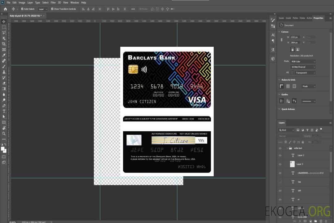 Carte visa de la Barclays Bank aux États-Unis template Carte visa de la Barclays Bank aux États-Unis template